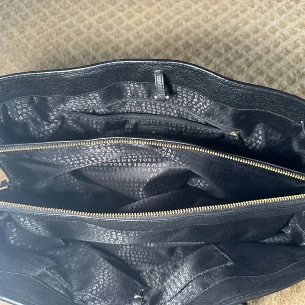 Kate Spade Larchmont Avenue Evangelie Satchel - Black with Gold Hardware - Picture 10 of 14